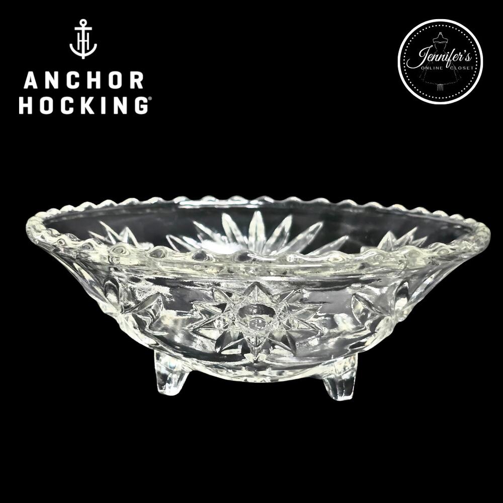 Anchor Hocking Vintage 60'/70's Clear Glass Bon-Bon Dish or Candy Dish